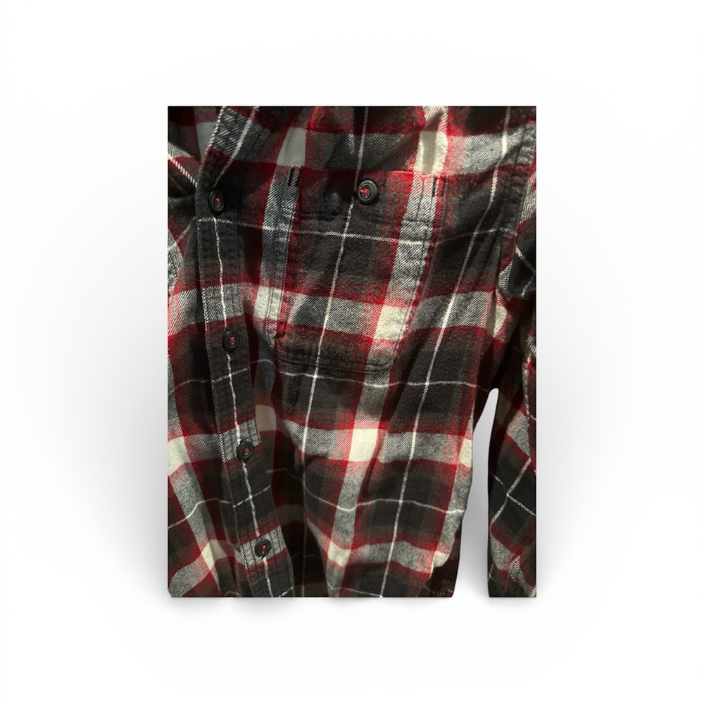 Plaid Button Down Shirt - Black and Red - Picture 3 of 3